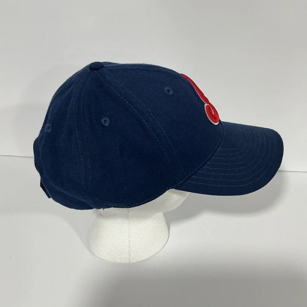 Vintage New Era Cleveland Indians Baseball Hat, Hook & Loop, Navy W/ Red Script
